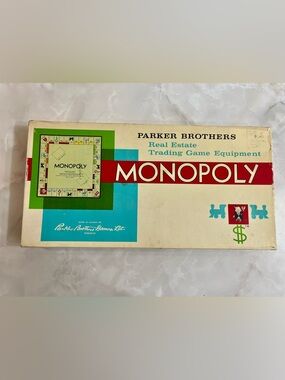 Vintage 1961 Monopoly Parker Brothers Real Estate Trading Board Game